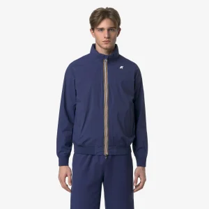 Giacca corta da uomo resistente alle intemperie blu con nylon elasticizzato