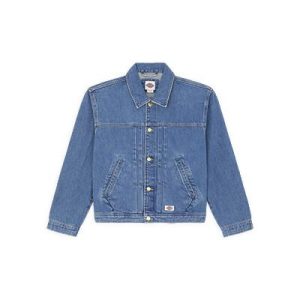 Giacca trucker in denim con pieghe