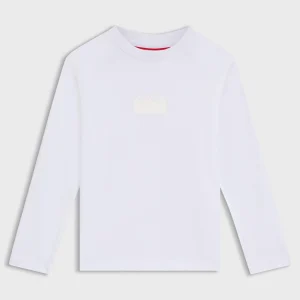 Maglia a maniche lunghe in cotone con logo spezzato